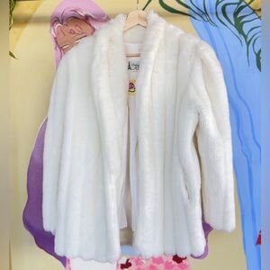 Vintage White faux fur jacket